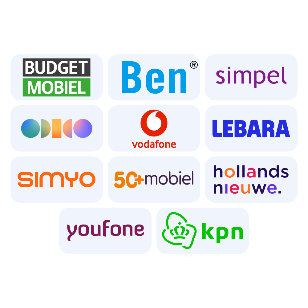 De verschillende providers bij Mobiel.nl