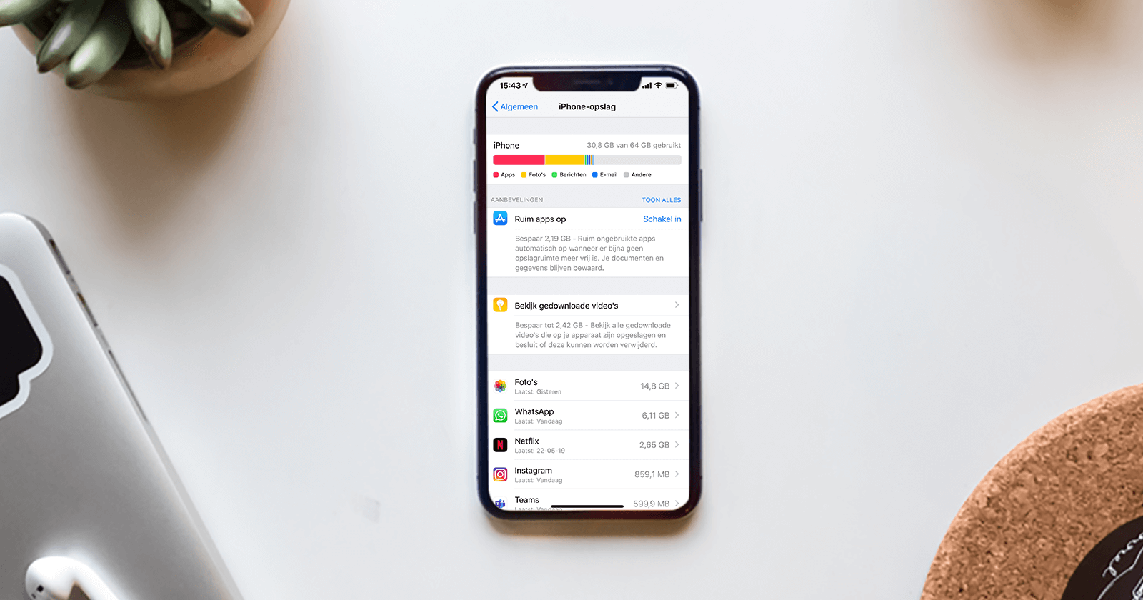 Geheugen vrijmaken op je iPhone (iOS)